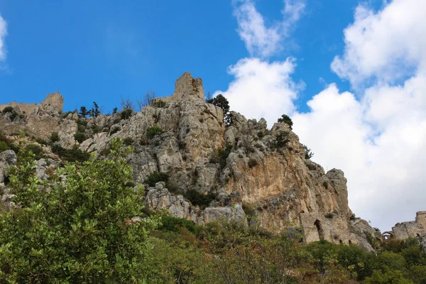 Góra Której Stoi Niezdobyty Zamek Hilariona Starożytna Rezydencja Królów Cypru — Zdjęcie stockowe