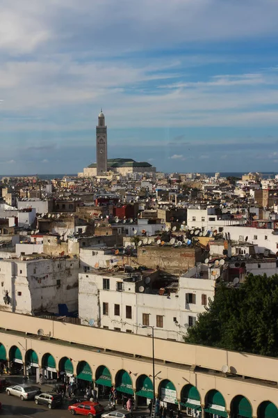 Casablanca Morocco Kazablanka Atlantik Okyanusu Nun Üst Manzarası — Stok fotoğraf
