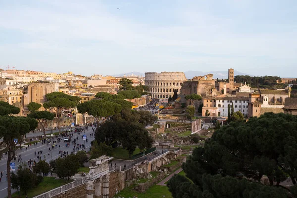 Blick Vom Kapitol Auf Das Kolosseum Rom Italien — Stockfoto