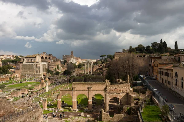 Blick Von Oben Auf Das Forum Romanum Von Der Sonne — Stockfoto