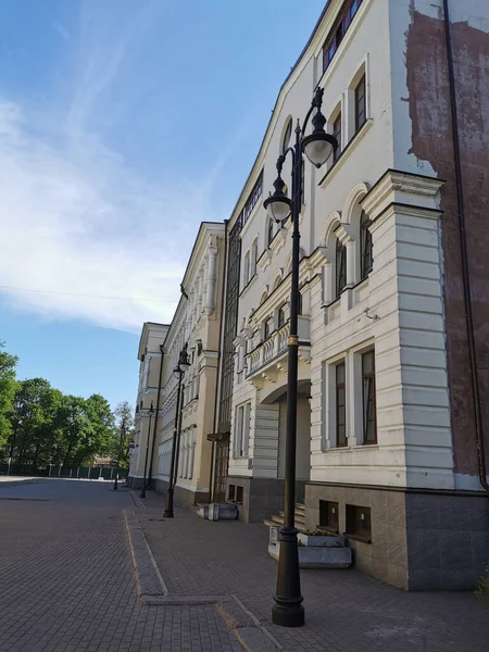 Building Secondary School Historical Part City Vyborg Blue Sky — Stock Photo, Image