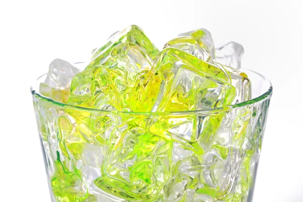 Juice in glass with ice cubes — Stock Photo, Image