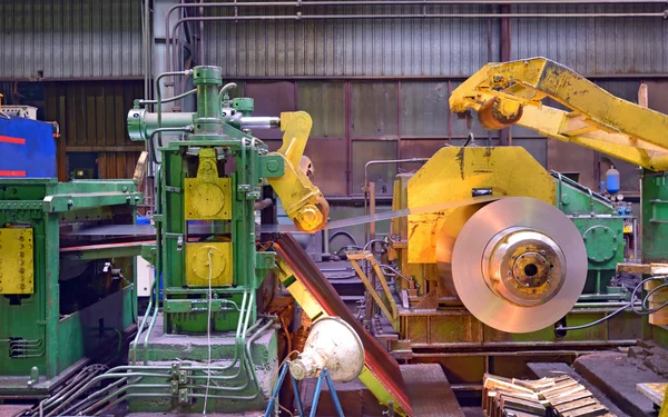 Steel coil processing machine — Stock Photo, Image