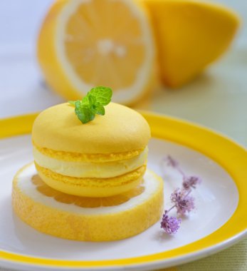 sarı limon macaron