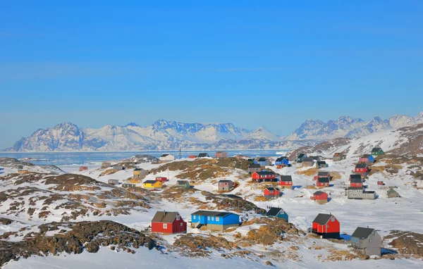 Case colorate in Groenlandia — Foto Stock