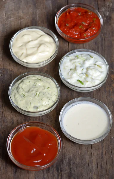 Verschillende soort sauzen — Stockfoto