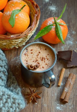 Sıcak çikolata ve clementines