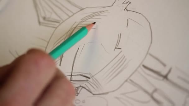 Dibujo a lápiz — Vídeo de stock