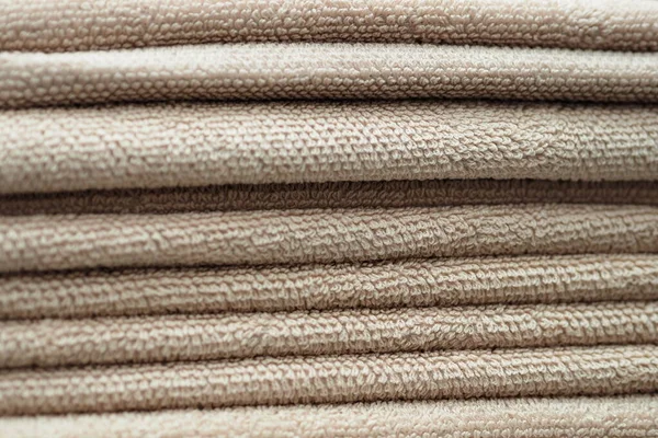 Una Toalla Felpa Textiles Para Hogar Estante Tienda Marco Completo —  Fotos de Stock