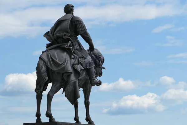 Nizjni Novgorod Rusland 2021 Monument Voor Alexander Nevsky Kathedraal Aan — Stockfoto