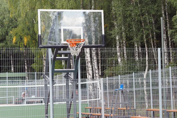 Basketball Hoop Outdoor Sports Ground Park High Quality Photo — Stock Photo, Image