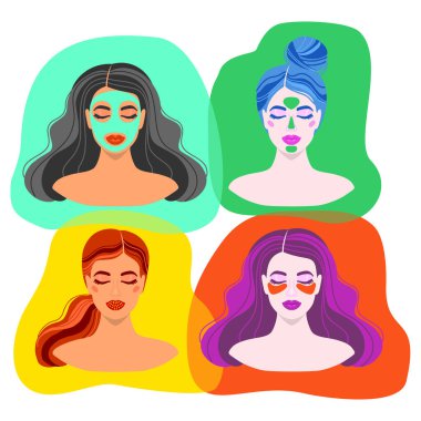 Güzel bir kadın ve onun cilt bakım konsepti.