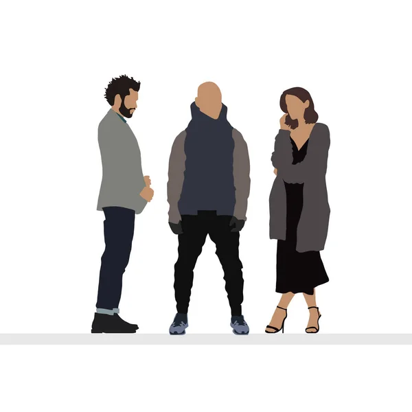 Crowd people set. Flat illustrated people set - Vector. — Stock Vector