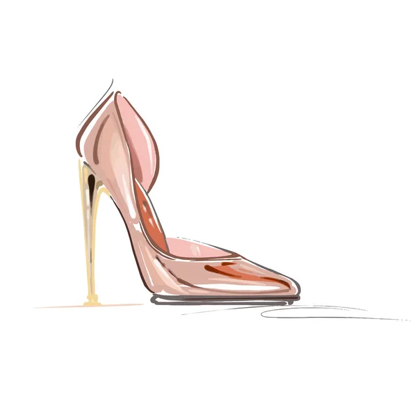 Illustratie van vrouwelijke glamoureuze hoge hak schoenen. — Stockvector