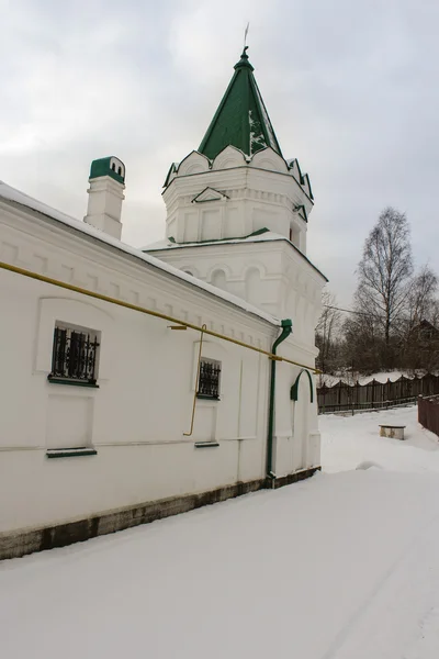 White corner of the monastery tower. — Stock Photo, Image