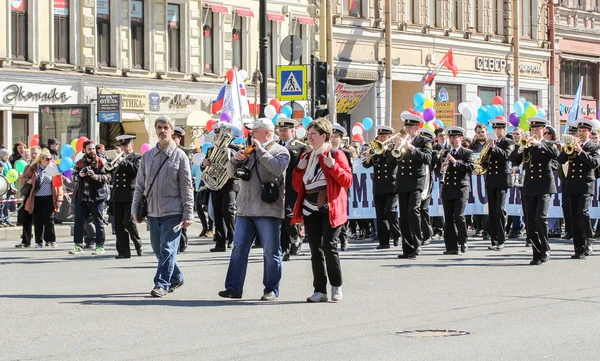 La parte mobile della banda di ottone navale . — Foto Stock