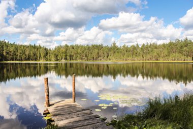 Gölde kurulların yaya köprüsü.