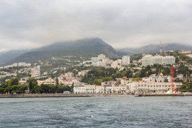 Yalta, Kırım - 4 Eylül 2020. Yalta 'dan Gurzuf' a tekne gezisi..