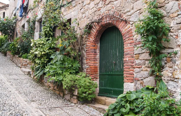 Porta de madeira arqueada — Fotografia de Stock