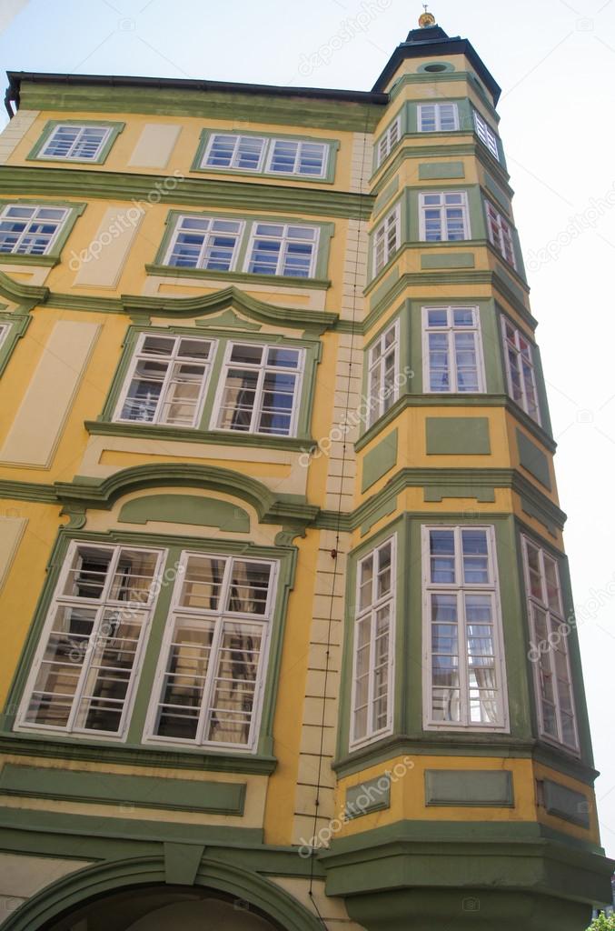 fragment of the house with a bay window