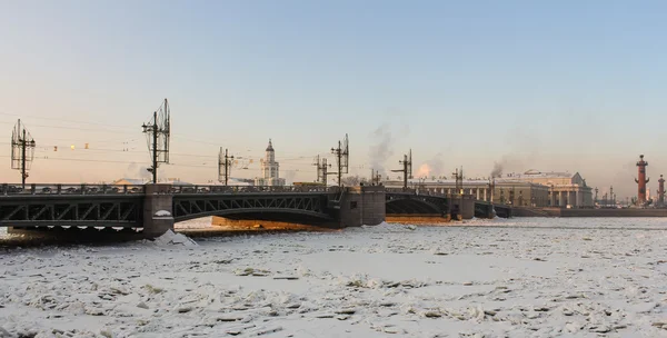 Palace brug over de rivier de Neva. — Stockfoto