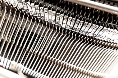 Vintage daktilo grevcilerinin setini kapat, makro çekim