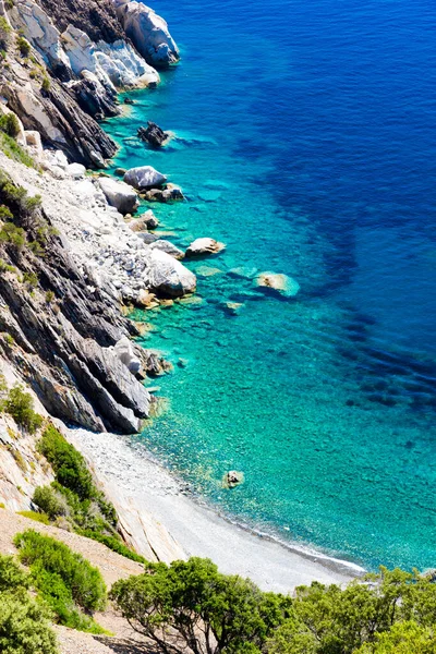 Praia Punta Nera Itália Está Localizada Lado Oeste Costa Elba — Fotografia de Stock