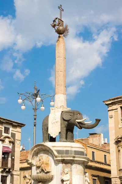 Símbolo Ciudad Catania Sicilia Italia Liotru Elefante Fontana Dell Elefante — Foto de Stock