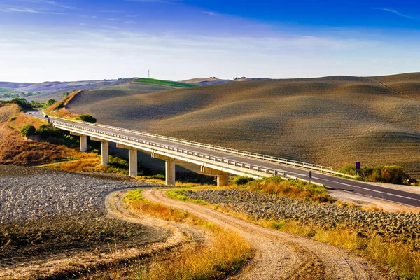 Country road flanked with cypresses in Tuscany, Italy — Stock Photo, Image