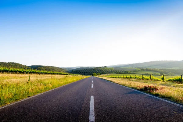 Landweg in Toscane, Italië — Stockfoto