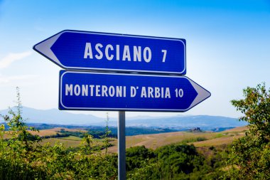 Road signs in Tuscany clipart