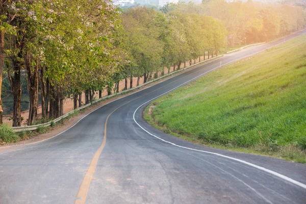 An empty winding long road — Stock Photo, Image