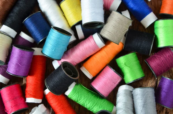 Colored spools of threads — Stock Photo, Image