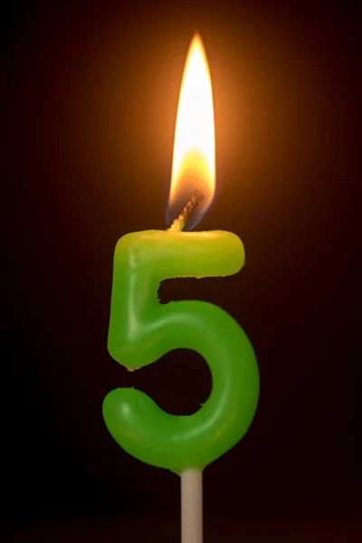 Datum narození číslo výročí svíčka: číslo 5 — Stock fotografie