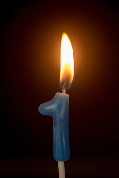 Birthday number anniversary candle : number 1 — Stock Photo, Image