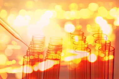 bilim laboratuvar test tüplerin bokeh ile çift pozlama