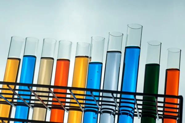 Science laboratory test tubes — Stock Photo, Image