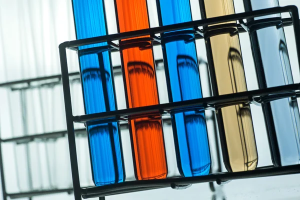 Science laboratory test tubes — Stock Photo, Image