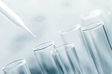 Bilim laboratuarı test tüpleri, laboratuvar ekipmanları.