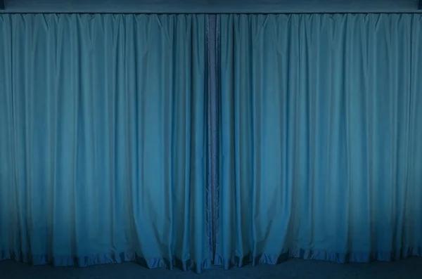 Blue curtain stage for background — Stock Photo, Image