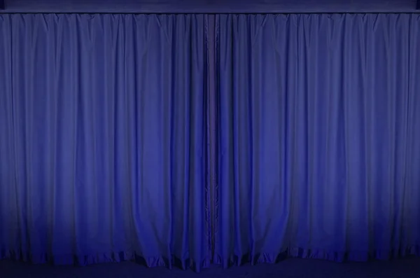Blauer Vorhang Bühne für Hintergrund — Stockfoto