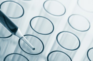 Bilim laboratuarı test tüpleri, laboratuvar ekipmanları.