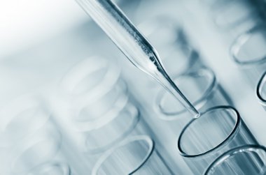 Bilim laboratuarı test tüpleri, laboratuvar ekipmanları.