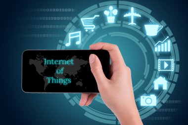 akıllı telefon kavram kullanarak kadın el şeylerin Internet