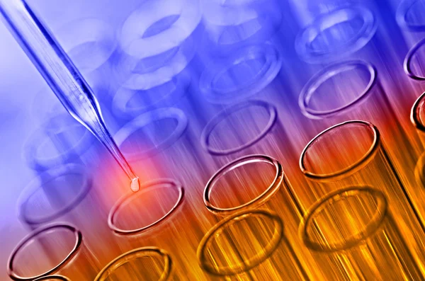 丰富多彩的科学实验室试管 — 图库照片