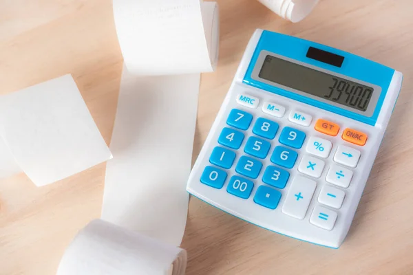 Calculator Many Bills Must Paid — Stock Photo, Image