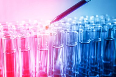 Laboratuvar test tüpleri, laboratuvar ekipmanları, bilim geçmişi.