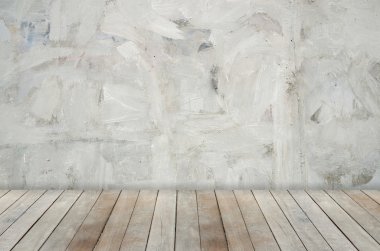 boş duvar ve tahta döşeme arka planı için