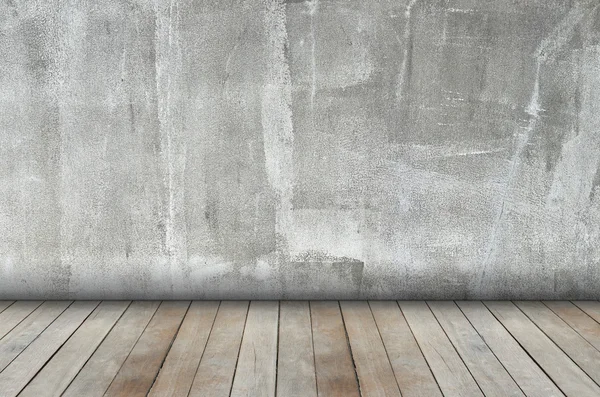 Tom vägg och planka golv för bakgrund — Stockfoto