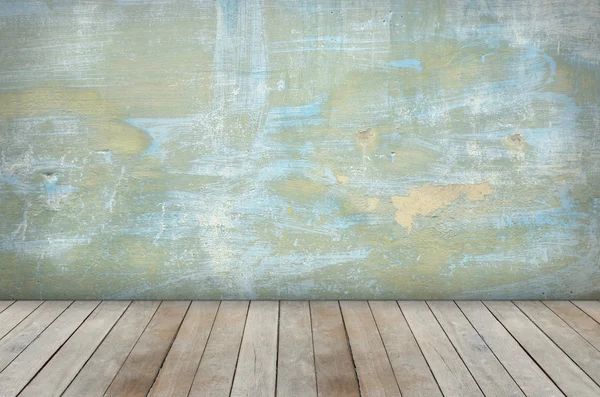 Empty wall and plank floor for background — Stock Photo, Image